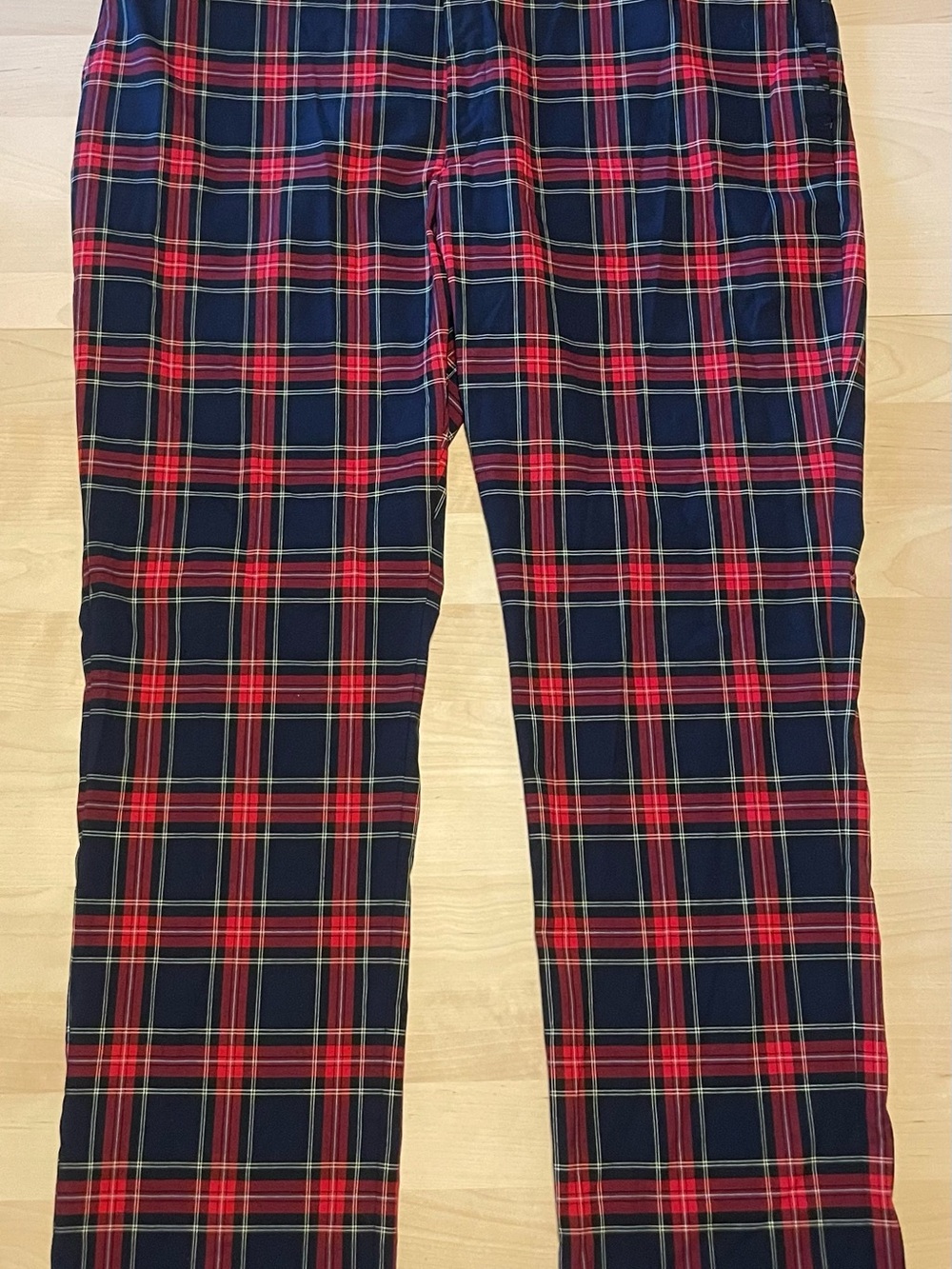 Tommy Hilfiger Red & Navy Plaid Men's Trousers
